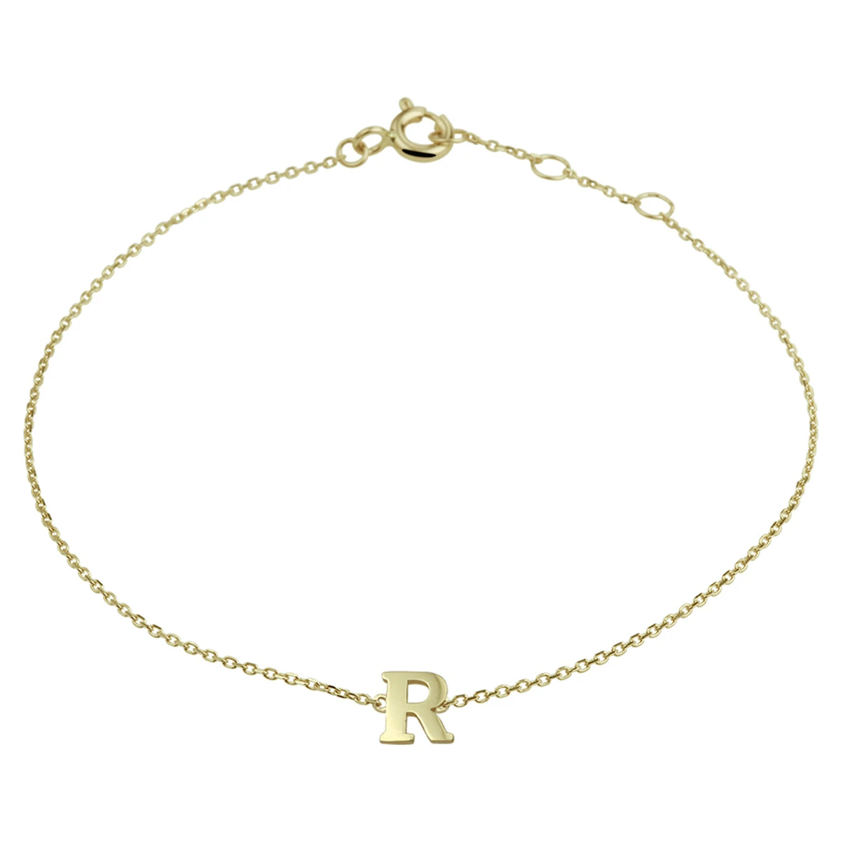 armband letter 16,5 - 17,5 - 18,5 cm 14K geelgoud