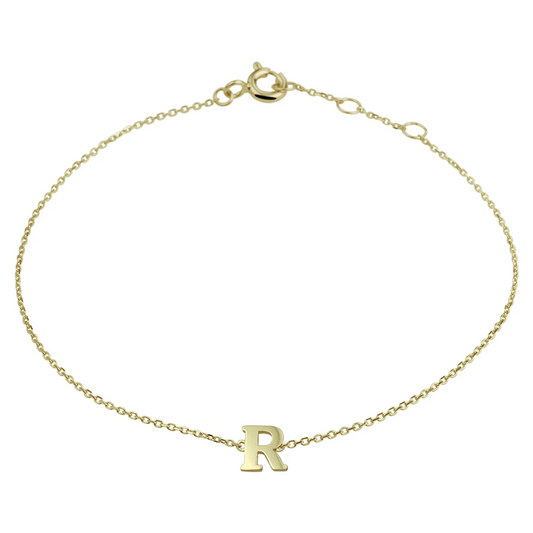 armband letter 16,5 - 17,5 - 18,5 cm 14K geelgoud