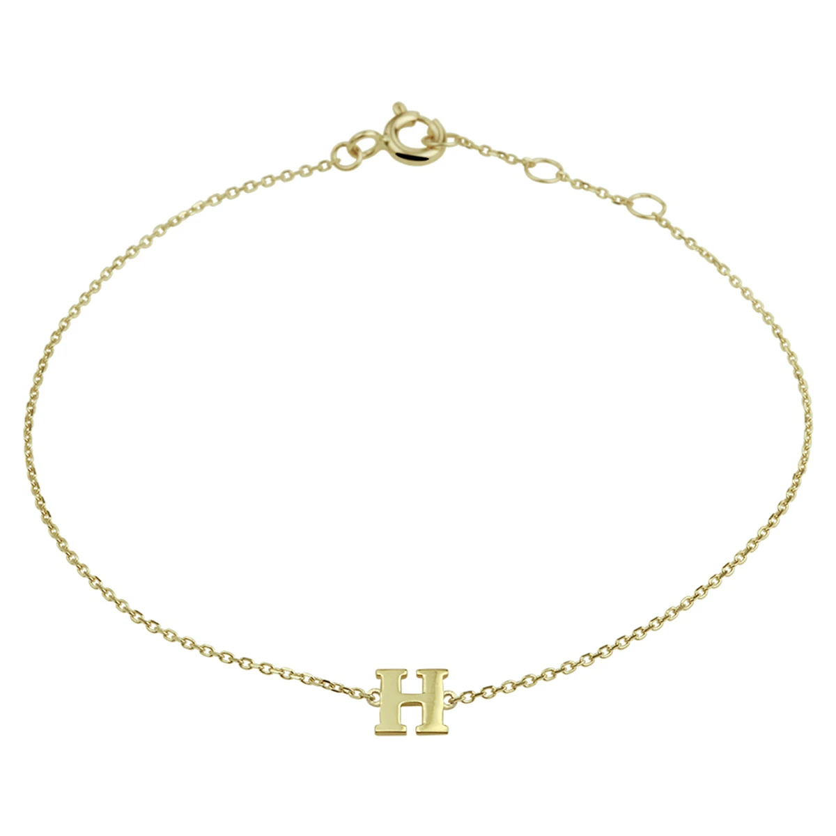 armband letter 16,5 - 17,5 - 18,5 cm 14K geelgoud