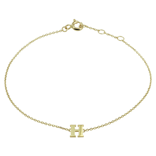 armband letter 16,5 - 17,5 - 18,5 cm 14K geelgoud