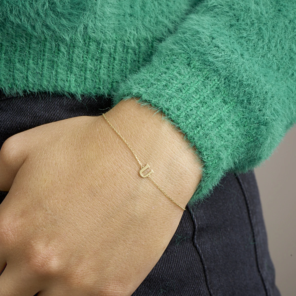 armband letter 16,5 - 17,5 - 18,5 cm 14K geelgoud