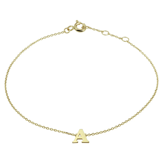 armband letter 16,5 - 17,5 - 18,5 cm 14K geelgoud