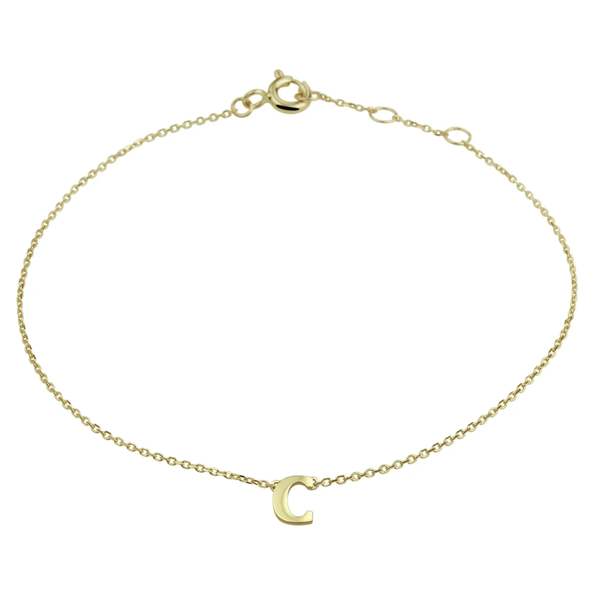 armband letter 16,5 - 17,5 - 18,5 cm 14K geelgoud