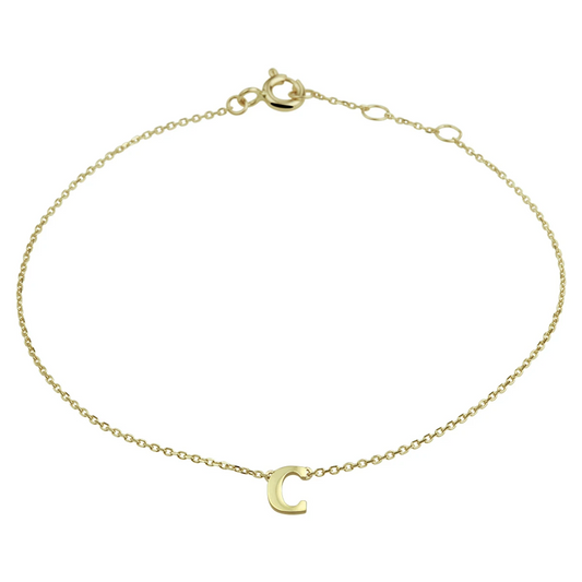 armband letter 16,5 - 17,5 - 18,5 cm 14K geelgoud