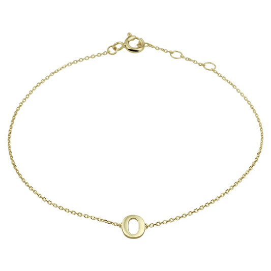armband letter 16,5 - 17,5 - 18,5 cm 14K geelgoud