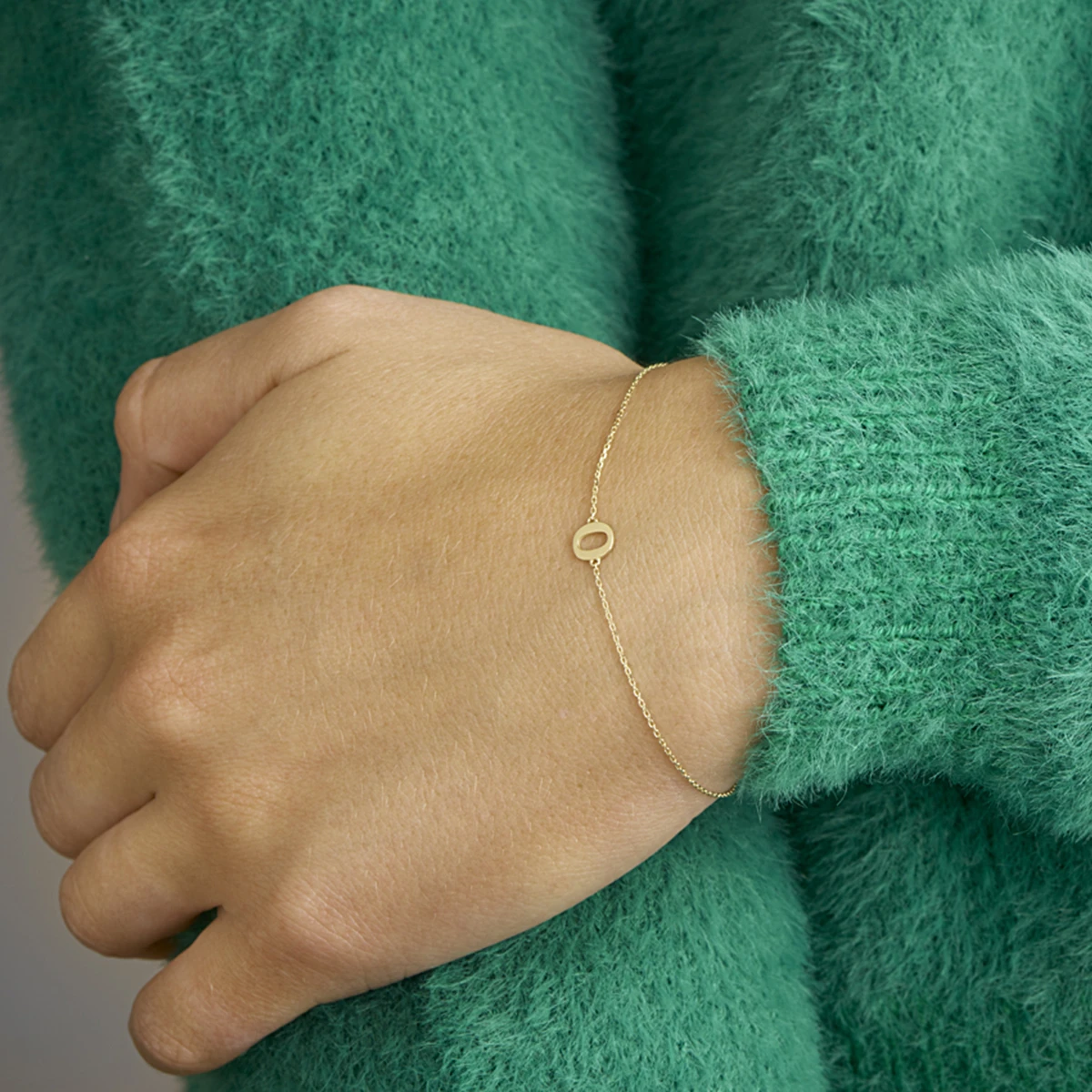 armband letter 16,5 - 17,5 - 18,5 cm 14K geelgoud