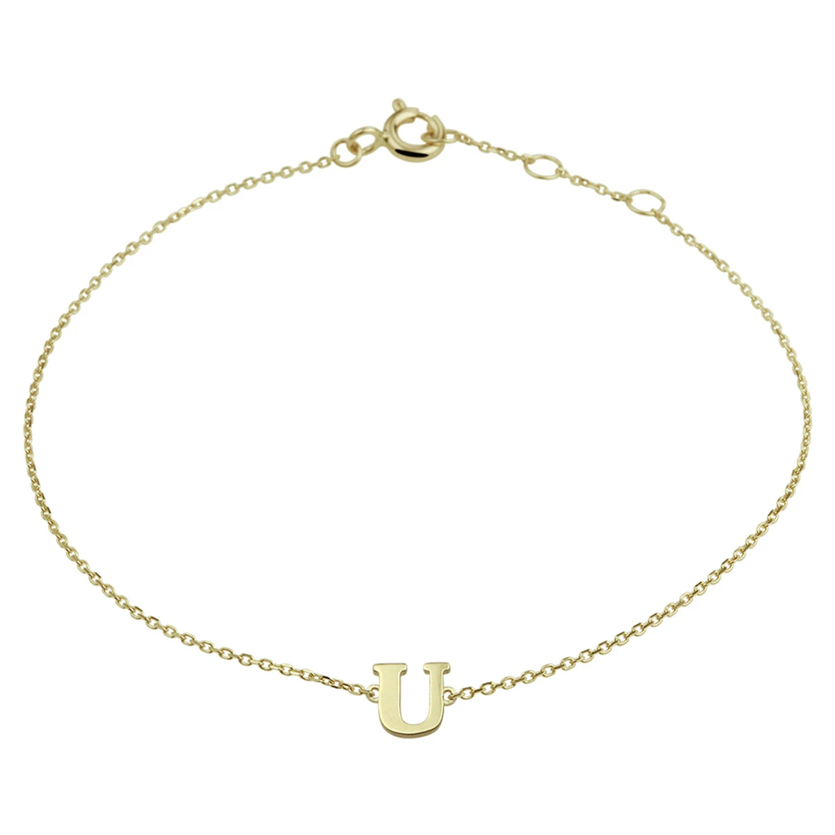 armband letter 16,5 - 17,5 - 18,5 cm 14K geelgoud