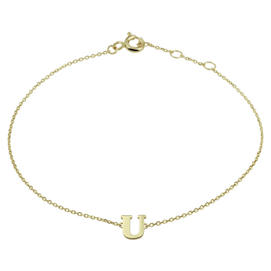 armband letter 16,5 - 17,5 - 18,5 cm 14K geelgoud
