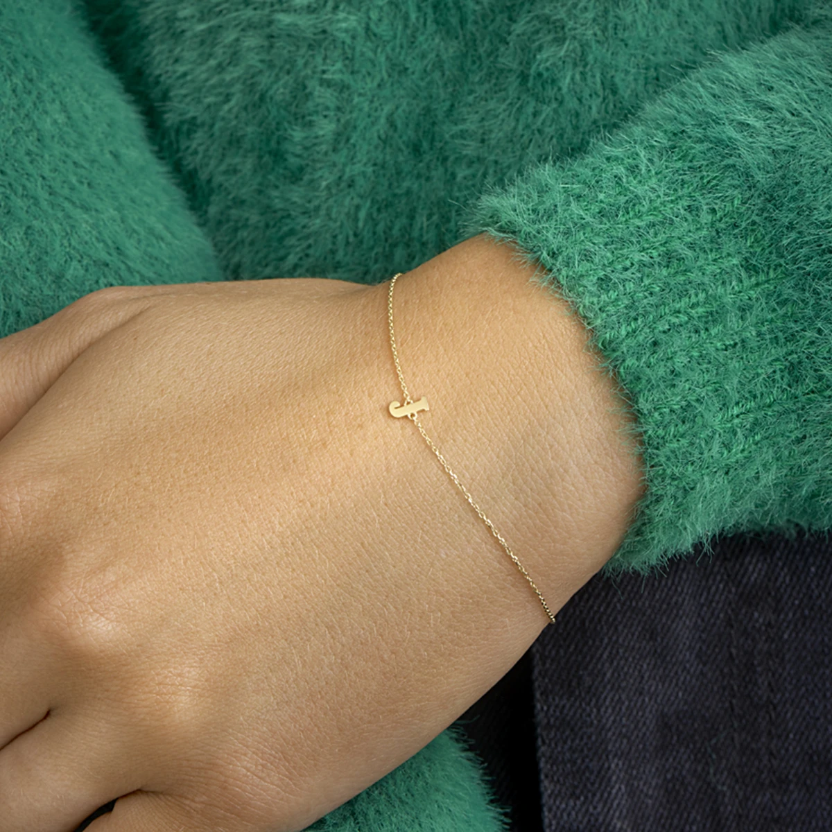 armband letter 16,5 - 17,5 - 18,5 cm 14K geelgoud