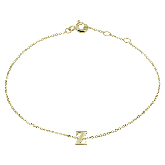 armband letter 16,5 - 17,5 - 18,5 cm 14K geelgoud
