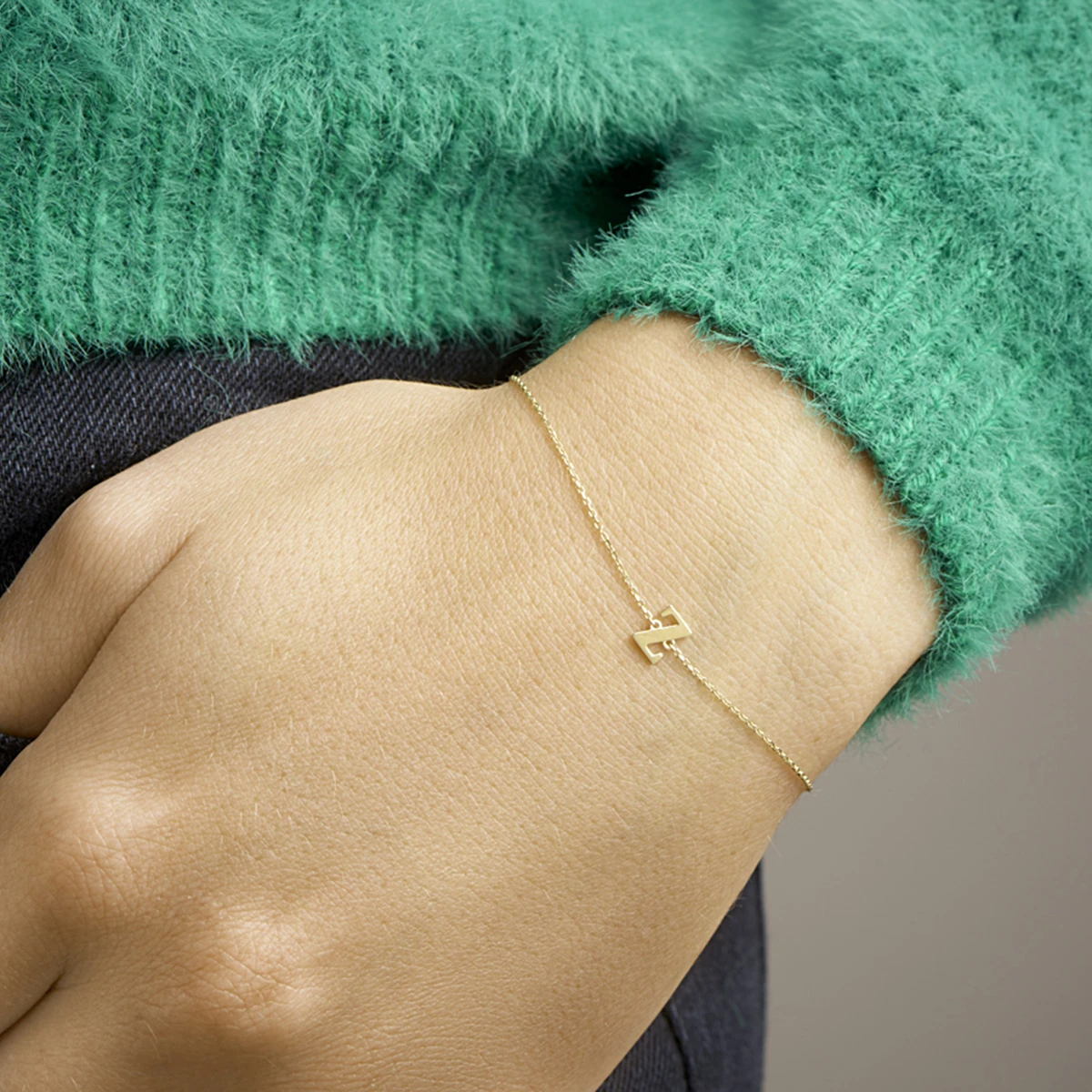 armband letter 16,5 - 17,5 - 18,5 cm 14K geelgoud