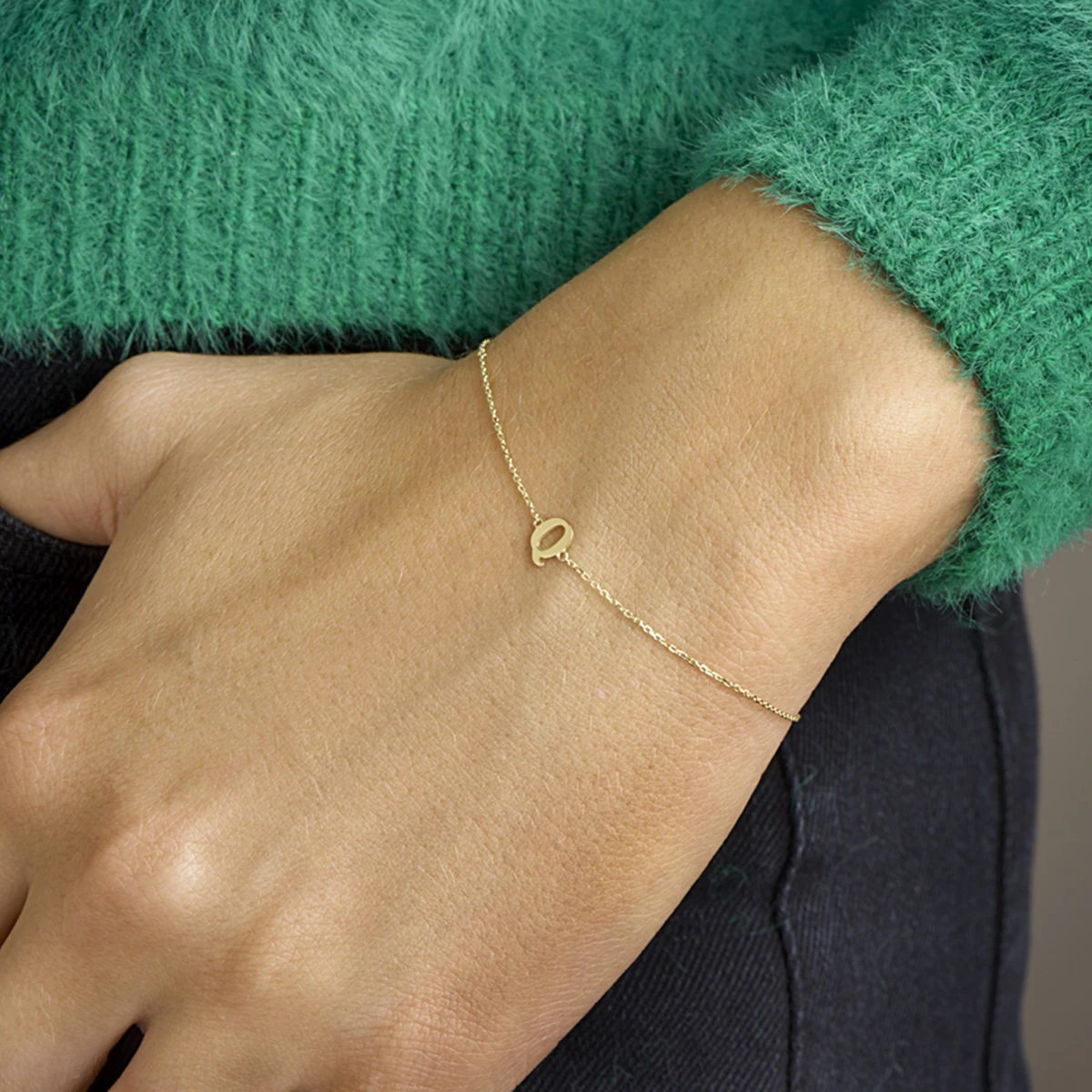 armband letter 16,5 - 17,5 - 18,5 cm 14K geelgoud