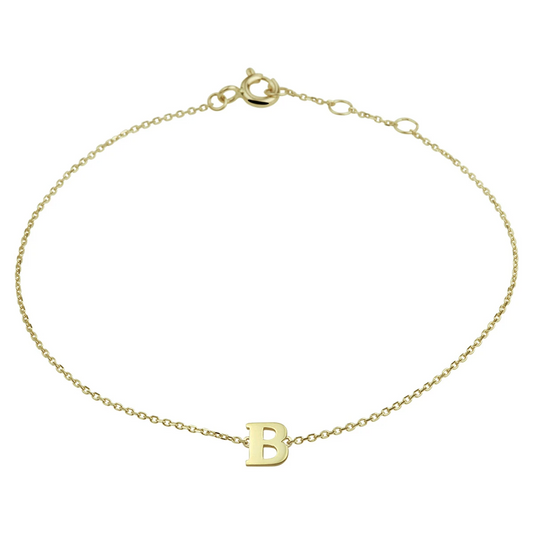 armband letter 16,5 - 17,5 - 18,5 cm 14K geelgoud