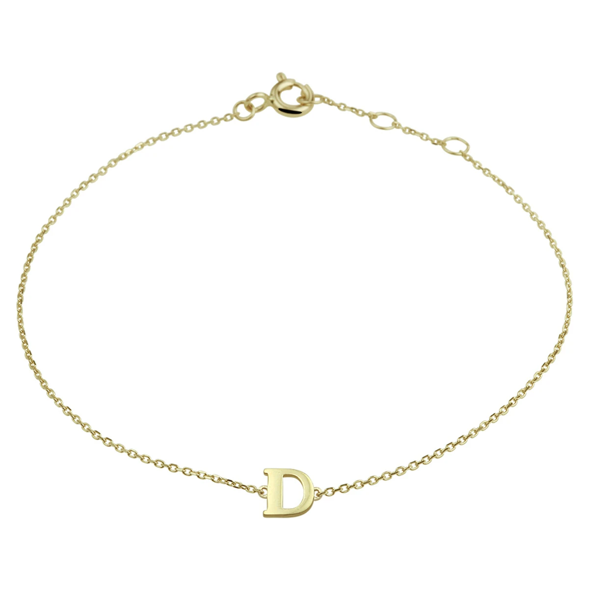 armband letter 16,5 - 17,5 - 18,5 cm 14K geelgoud