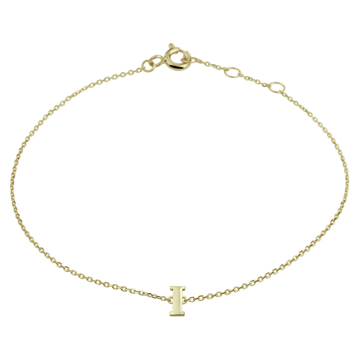 armband letter 16,5 - 17,5 - 18,5 cm 14K geelgoud