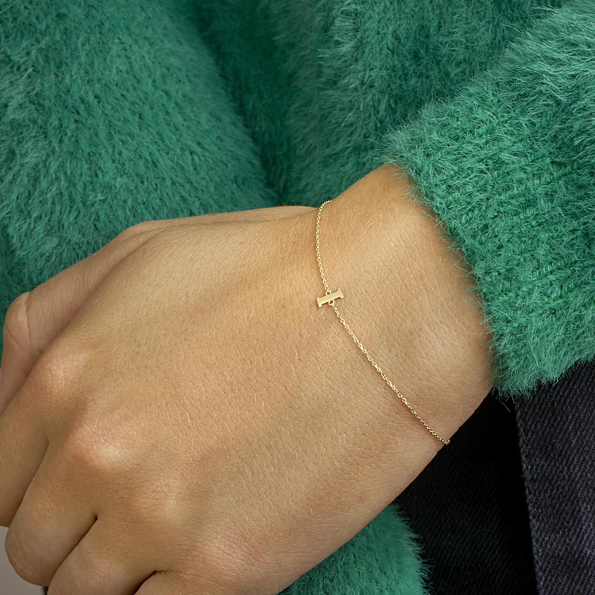 armband letter 16,5 - 17,5 - 18,5 cm 14K geelgoud
