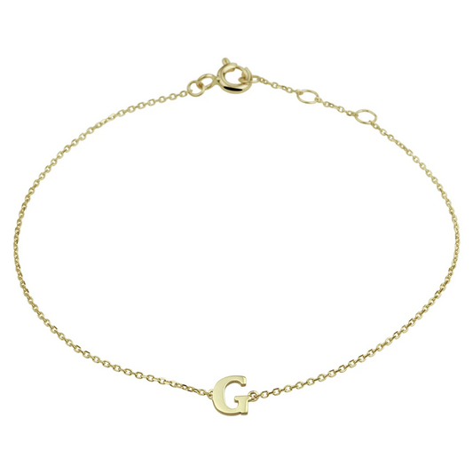 armband letter 16,5 - 17,5 - 18,5 cm 14K geelgoud