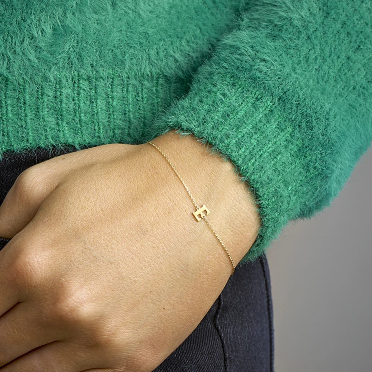 armband letter 16,5 - 17,5 - 18,5 cm 14K geelgoud