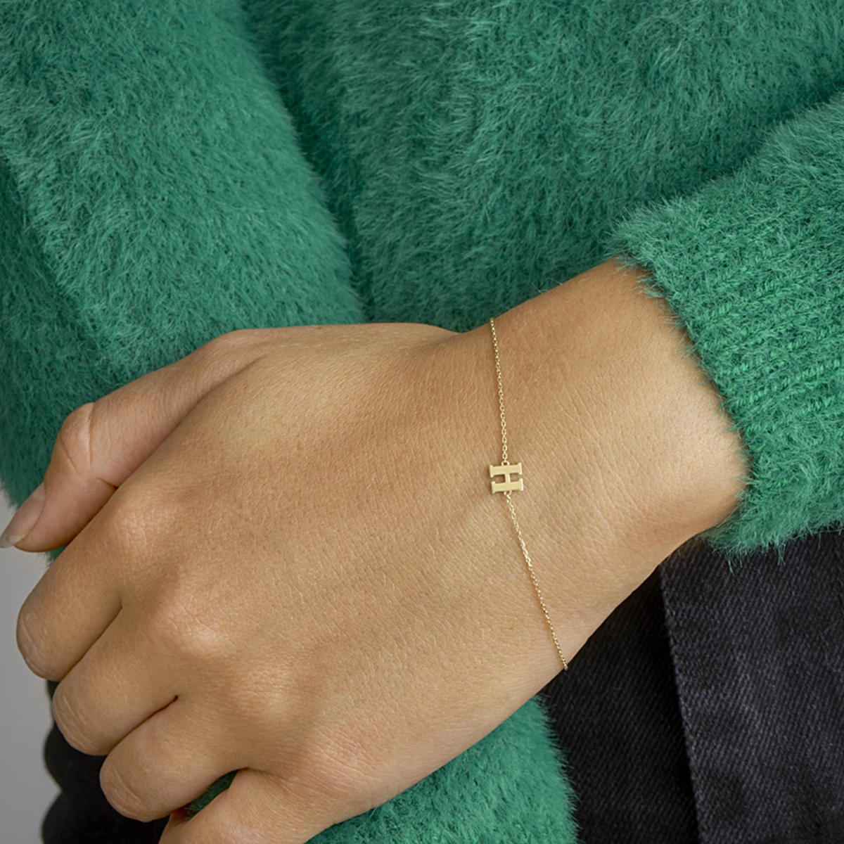 armband letter 16,5 - 17,5 - 18,5 cm 14K geelgoud