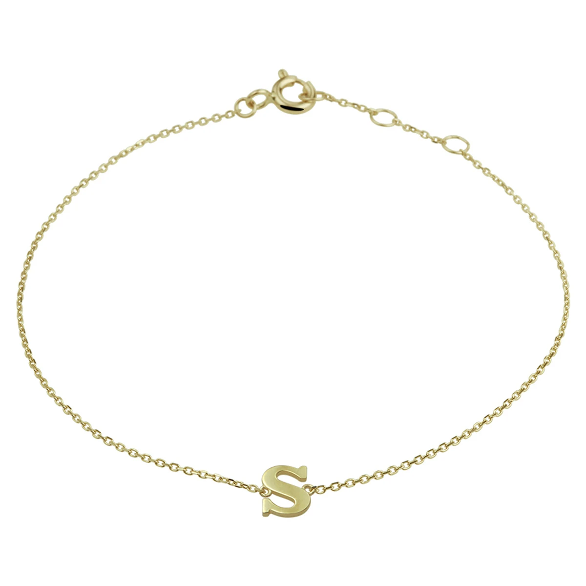armband letter 16,5 - 17,5 - 18,5 cm 14K geelgoud