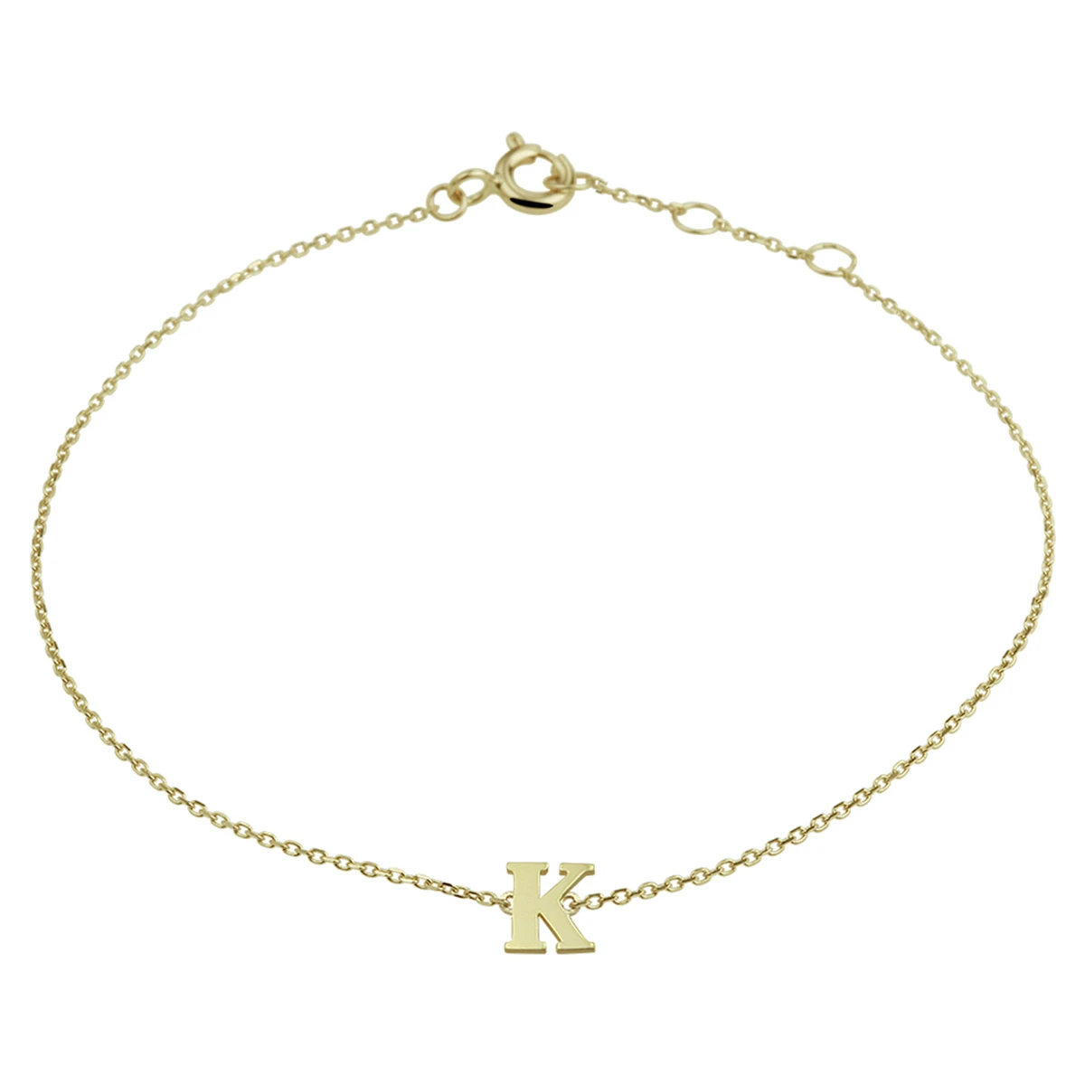 armband letter 16,5 - 17,5 - 18,5 cm 14K geelgoud