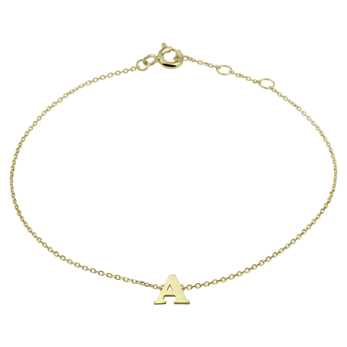 armband letter 16,5 - 17,5 - 18,5 cm 14K geelgoud