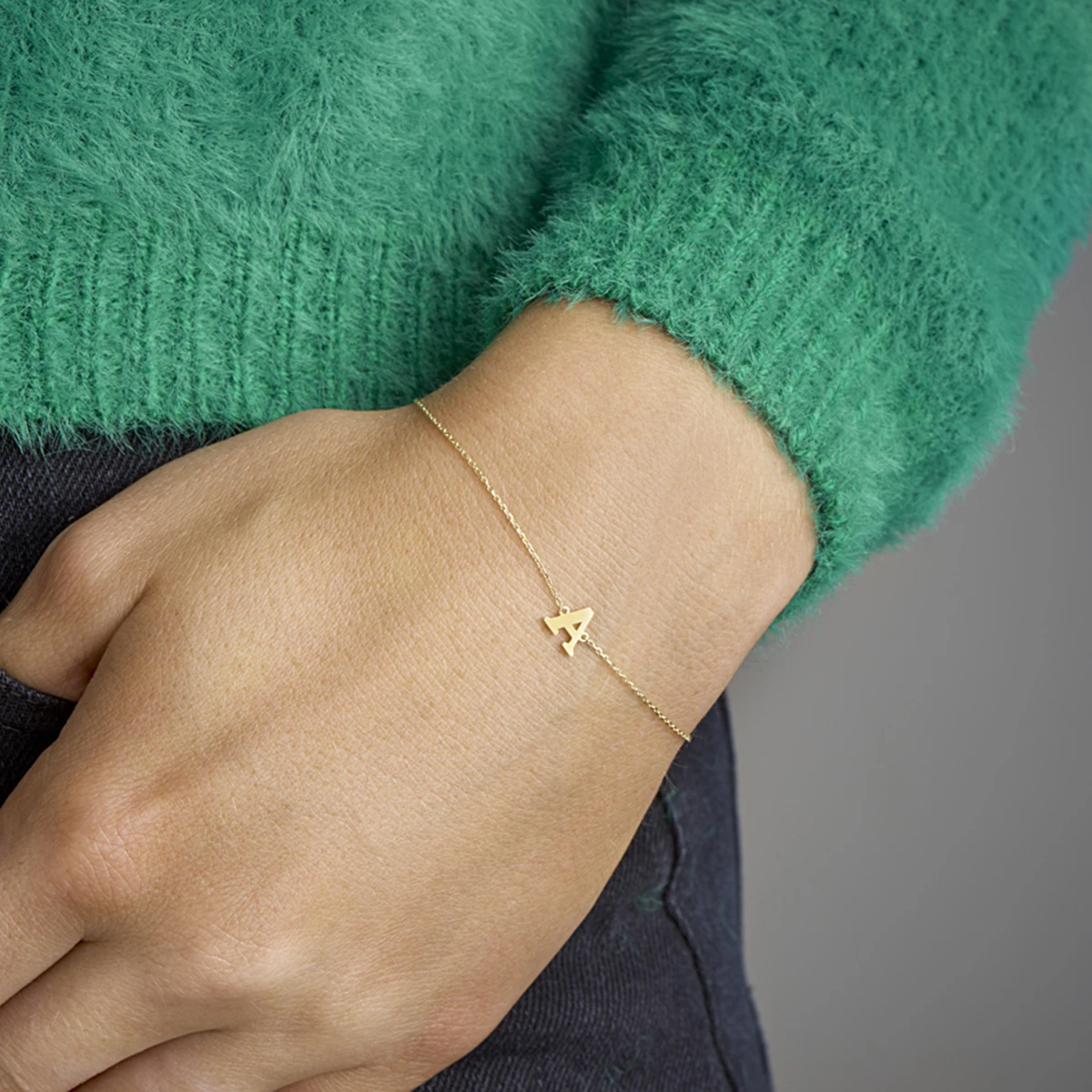 armband letter 16,5 - 17,5 - 18,5 cm 14K geelgoud