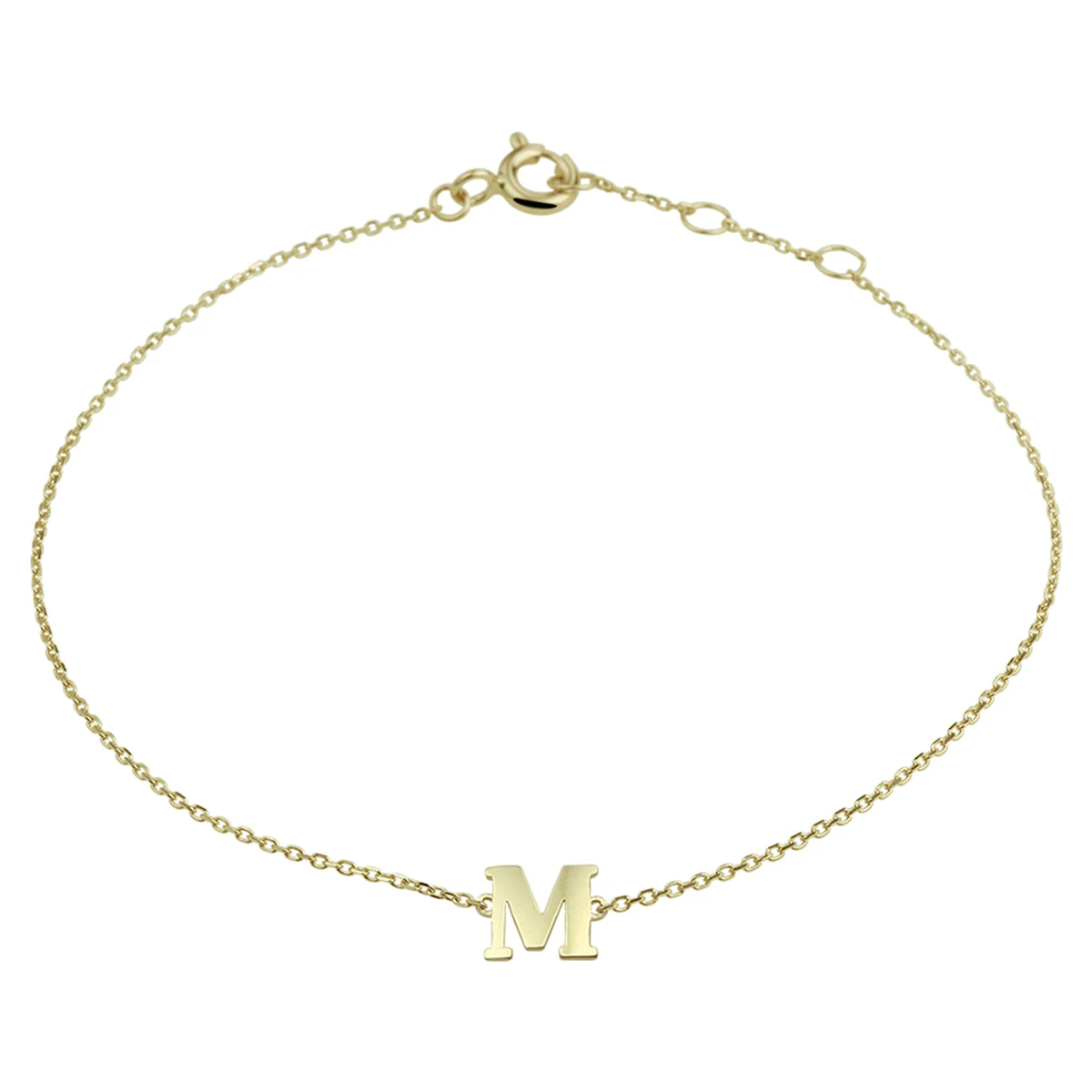 armband letter 16,5 - 17,5 - 18,5 cm 14K geelgoud