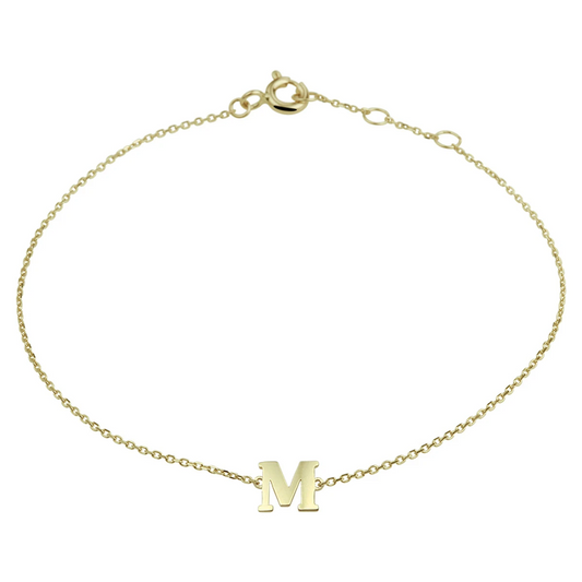 armband letter 16,5 - 17,5 - 18,5 cm 14K geelgoud