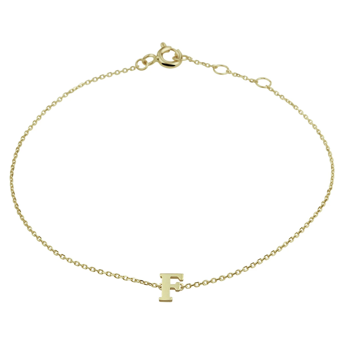 armband letter 16,5 - 17,5 - 18,5 cm 14K geelgoud
