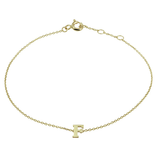 armband letter 16,5 - 17,5 - 18,5 cm 14K geelgoud