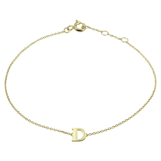 armband letter 16,5 - 17,5 - 18,5 cm 14K geelgoud