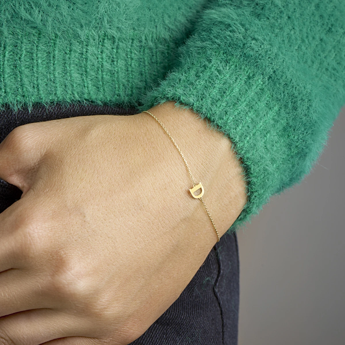 armband letter 16,5 - 17,5 - 18,5 cm 14K geelgoud
