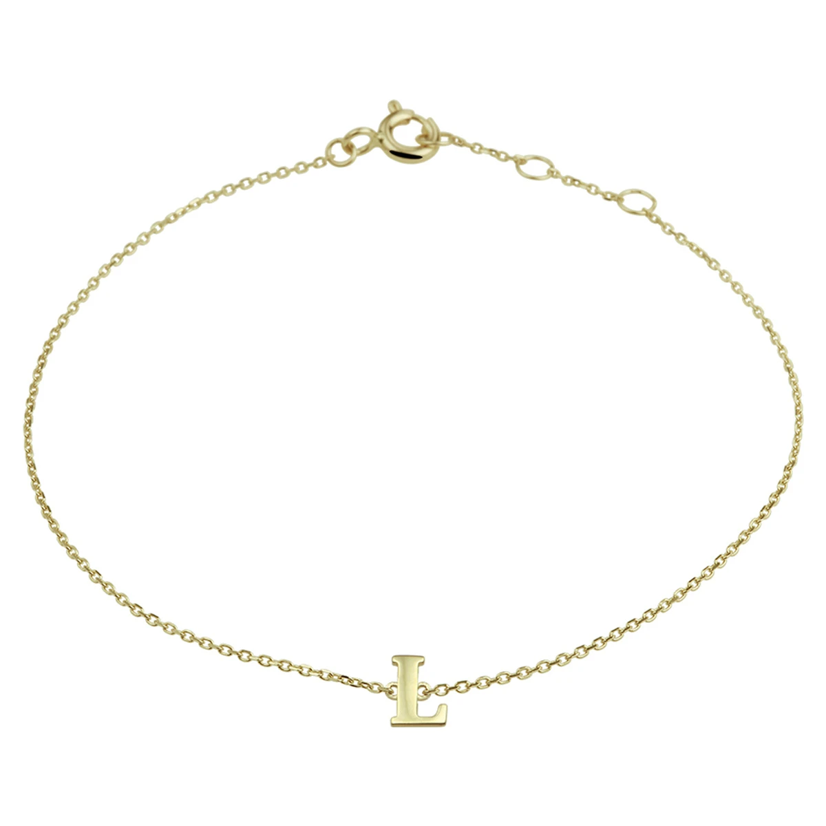 armband letter 16,5 - 17,5 - 18,5 cm 14K geelgoud