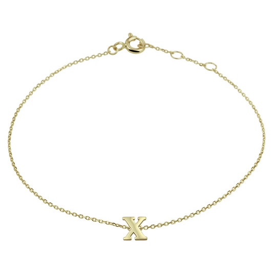 armband letter 16,5 - 17,5 - 18,5 cm 14K geelgoud