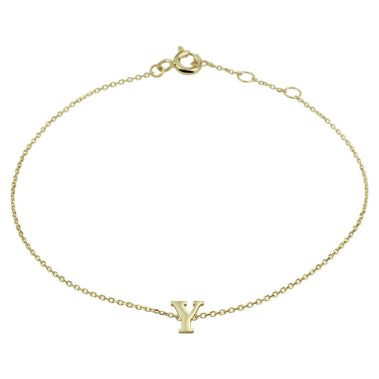 armband letter 16,5 - 17,5 - 18,5 cm 14K geelgoud