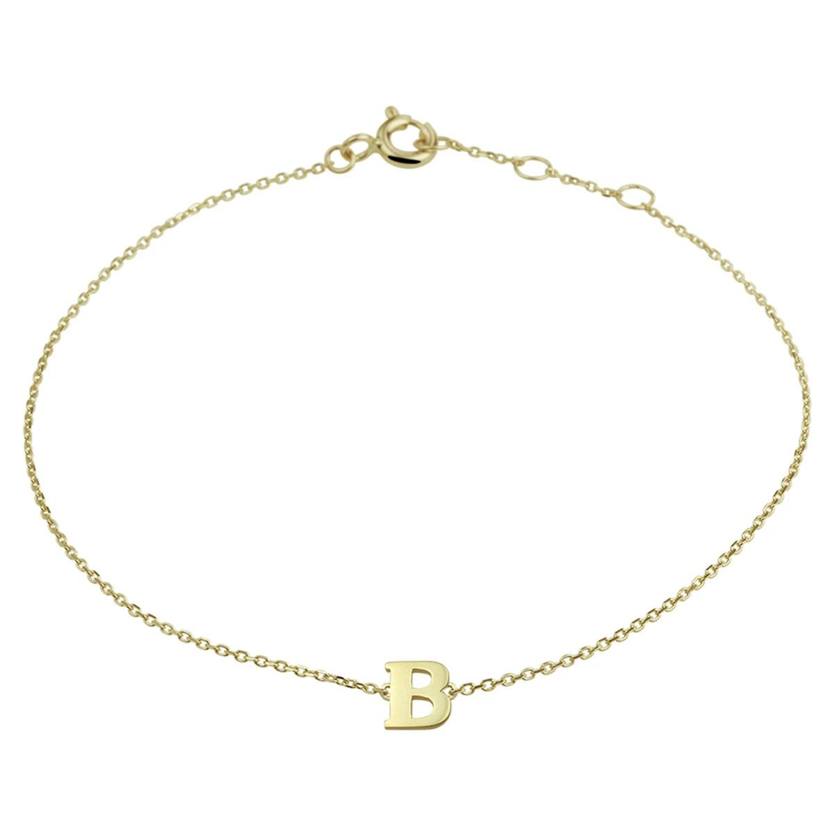 armband letter 16,5 - 17,5 - 18,5 cm 14K geelgoud