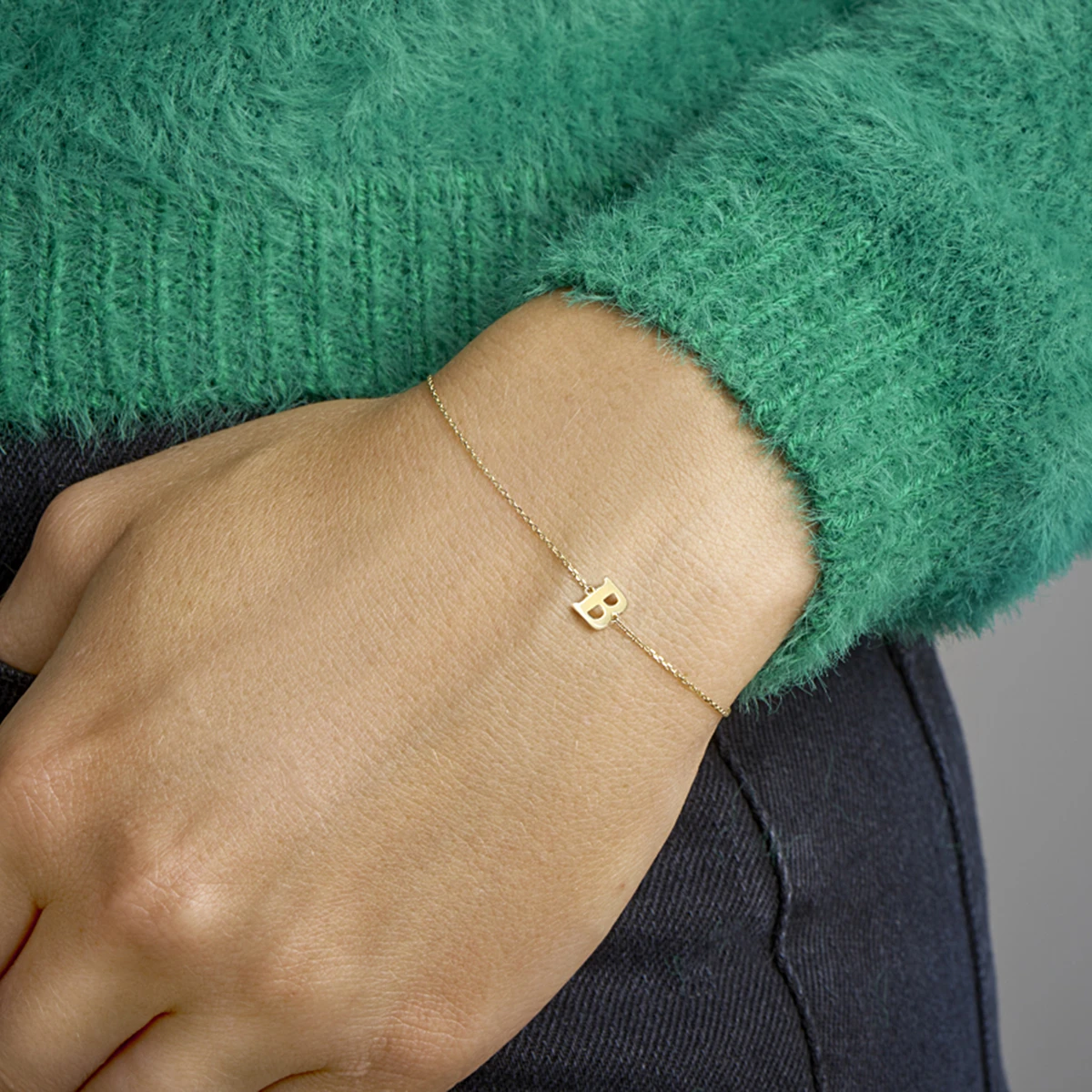 armband letter 16,5 - 17,5 - 18,5 cm 14K geelgoud