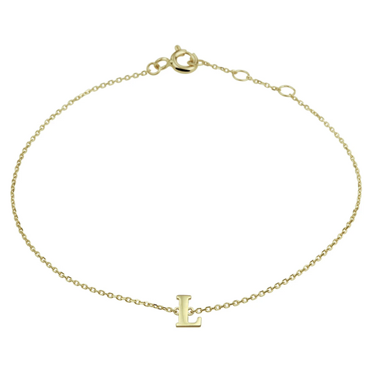 armband letter 16,5 - 17,5 - 18,5 cm 14K geelgoud