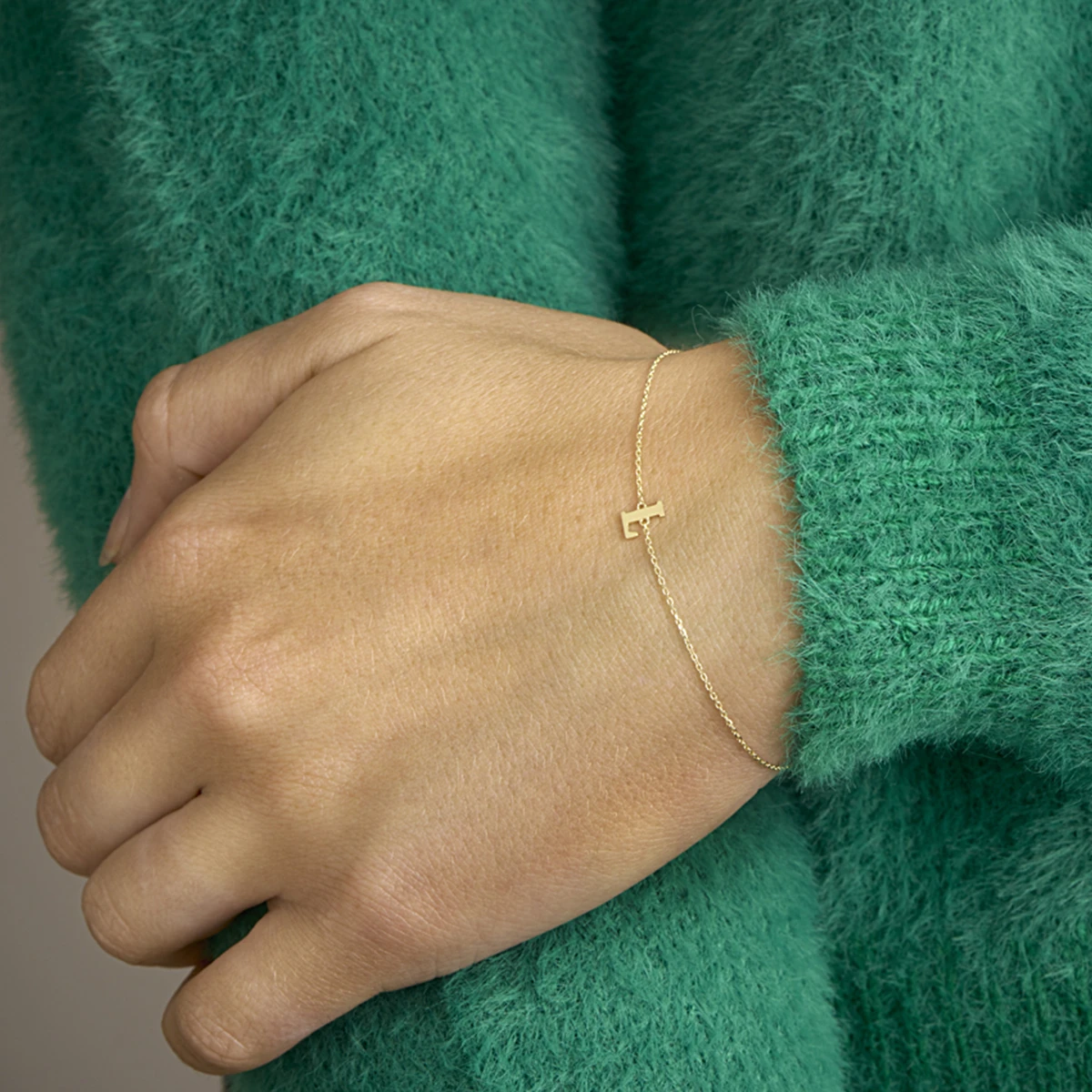 armband letter 16,5 - 17,5 - 18,5 cm 14K geelgoud