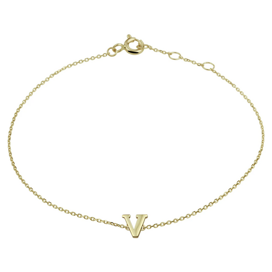 armband letter 16,5 - 17,5 - 18,5 cm 14K geelgoud