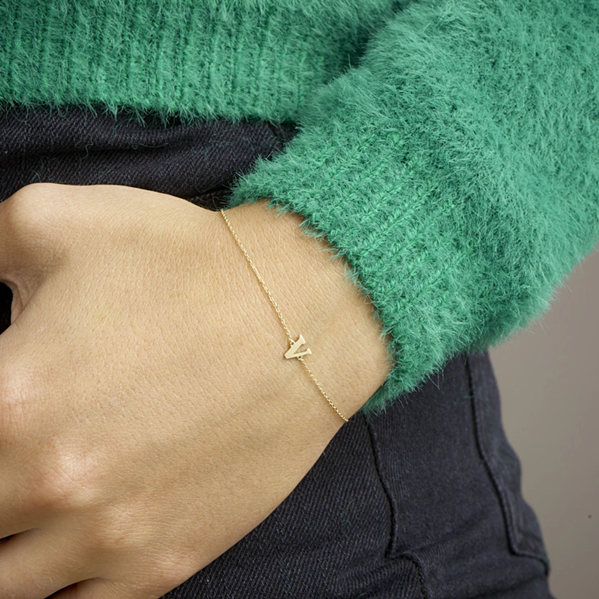 armband letter 16,5 - 17,5 - 18,5 cm 14K geelgoud