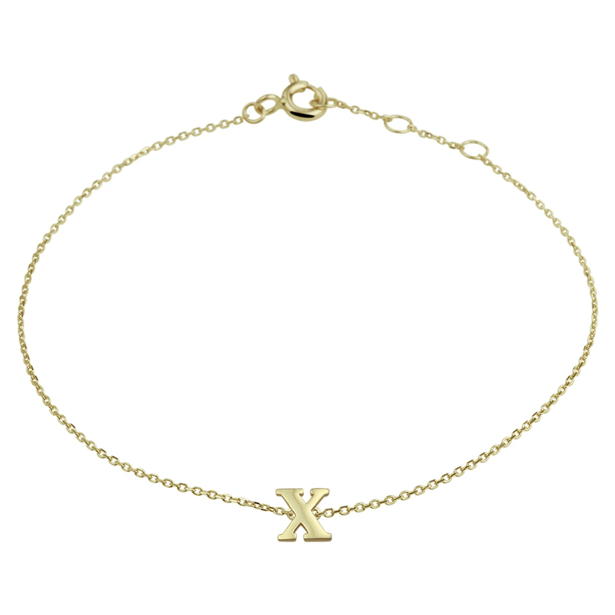 armband letter 16,5 - 17,5 - 18,5 cm 14K geelgoud