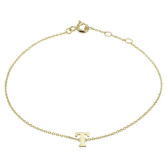 armband letter 16,5 - 17,5 - 18,5 cm 14K geelgoud