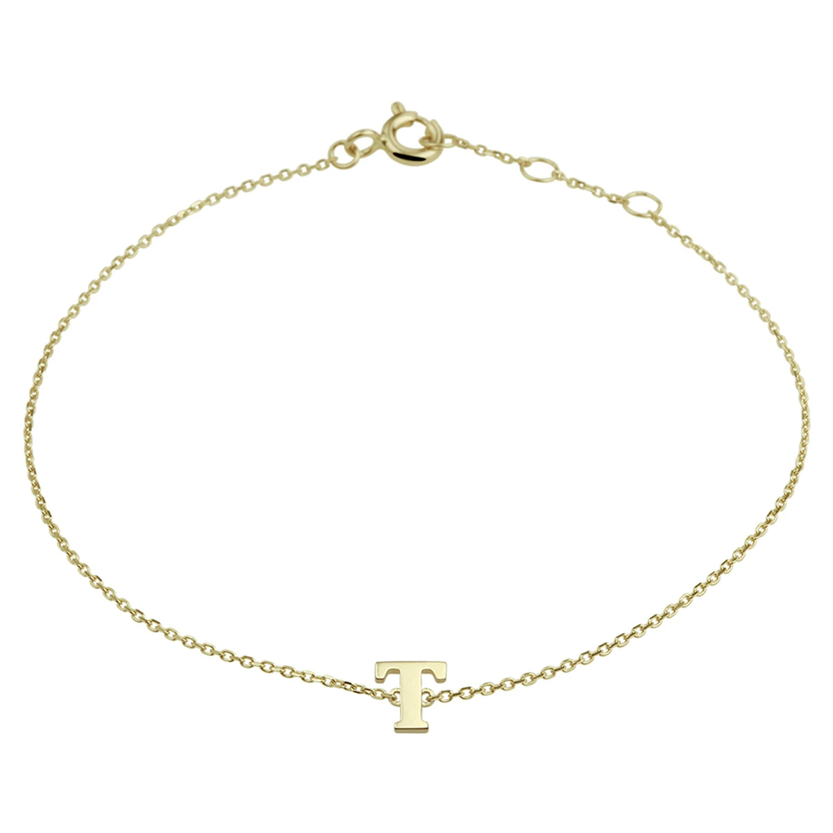 armband letter 16,5 - 17,5 - 18,5 cm 14K geelgoud