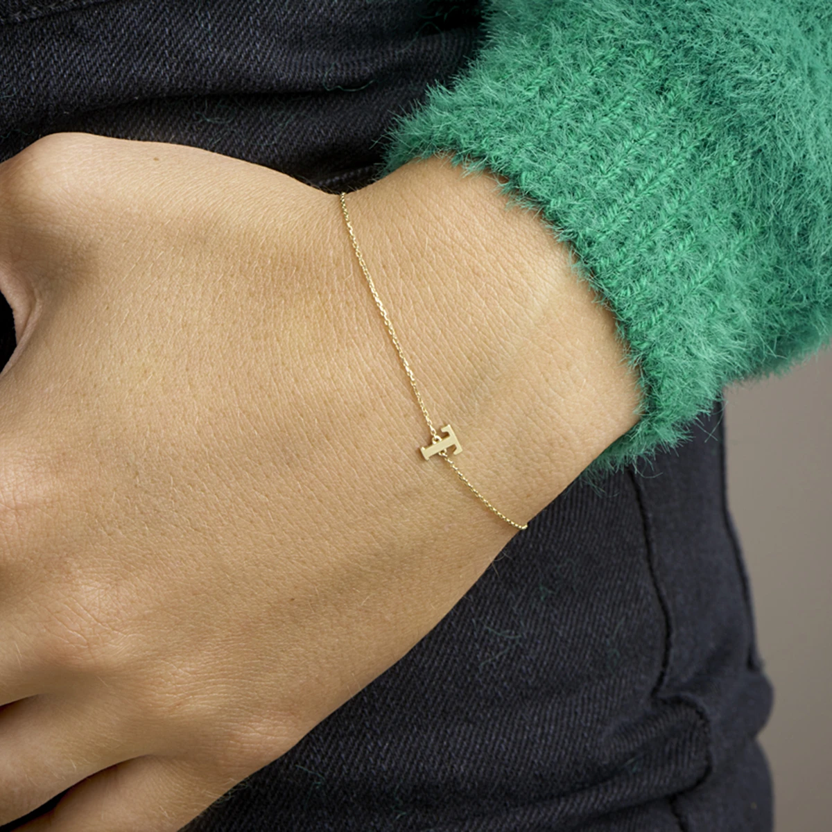 armband letter 16,5 - 17,5 - 18,5 cm 14K geelgoud