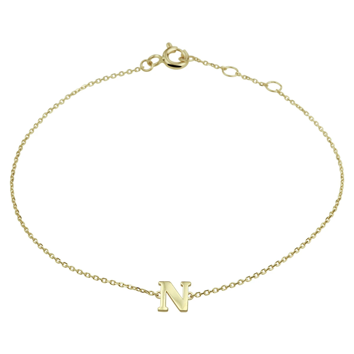 armband letter 16,5 - 17,5 - 18,5 cm 14K geelgoud