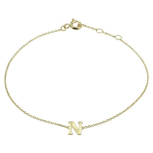 armband letter 16,5 - 17,5 - 18,5 cm 14K geelgoud