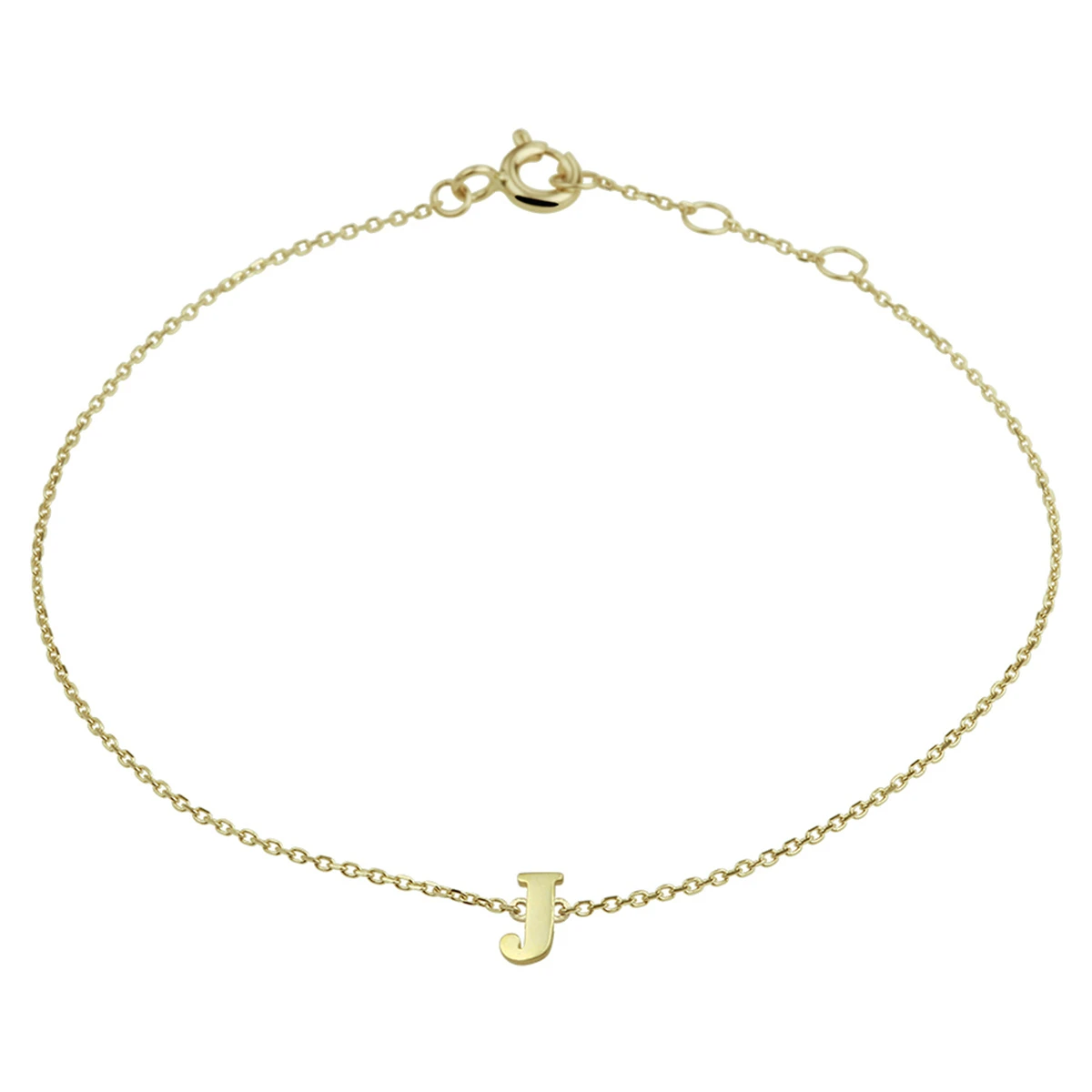 armband letter 16,5 - 17,5 - 18,5 cm 14K geelgoud