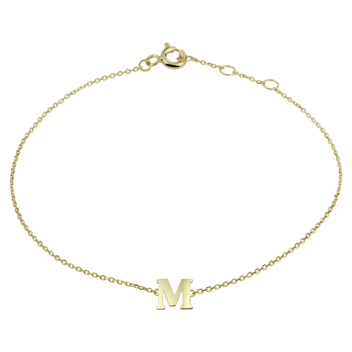 armband letter 16,5 - 17,5 - 18,5 cm 14K geelgoud